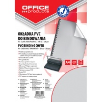 Binding covers, OFFICE PRODUCTS, PVC, A4, 200 micr. 100 pcs, grey transparent