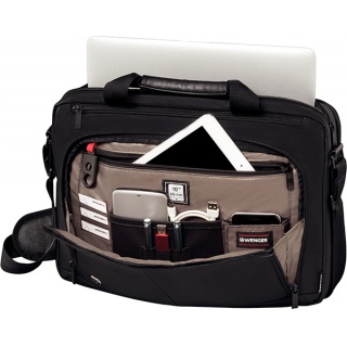 Torba na laptopa WENGER Source, 16", 410x280x120mm, czarna, Torby, teczki i plecaki, Akcesoria komputerowe