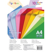 Papier kolorowy GIMBOO, A4, 100 arkuszy, 80gsm, 10 kolorów neonowych, Papiery specjalne, Papier i etykiety