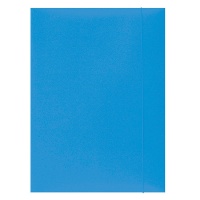 Elasticated file OFFICE PRODUCTS, cardboard, A4, 300gsm, 3-flaps, light blue