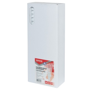 Grzbiety do bindowania OFFICE PRODUCTS, A4, 10mm (65 kartek), 100 szt., białe, Akcesoria do laminacji i bindowania, Prezentacja