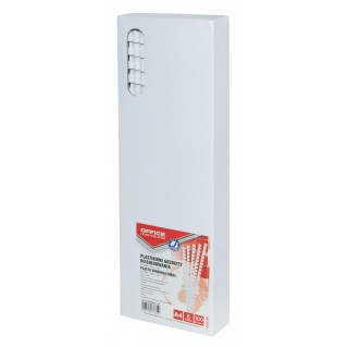 Grzbiety do bindowania OFFICE PRODUCTS, A4, 6mm (25 kartek), 100 szt., białe, Akcesoria do laminacji i bindowania, Prezentacja