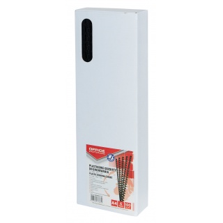Grzbiety do bindowania OFFICE PRODUCTS, A4, 6mm (25 kartek), 100 szt., czarne, Akcesoria do laminacji i bindowania, Prezentacja