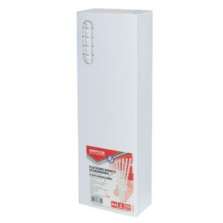 Grzbiety do bindowania OFFICE PRODUCTS, A4, 8mm (45 kartek), 100 szt., białe, Akcesoria do laminacji i bindowania, Prezentacja