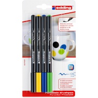 Pen porcelain brush e-4200 EDDING, 1-4mm, blister, set 4, color mix