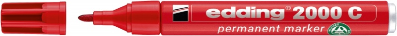 Marker permanent e-2000c EDDING, 1,5-3mm, red