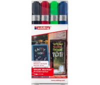 Marker kredowy e-4095 EDDING, 2-3 mm, 4 szt., mix kolorów, Markery, Artykuły do pisania i korygowania