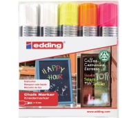 Marker kredowy e-4090 EDDING, 4-15 mm, 5 szt., mix kolorów, Markery, Artykuły do pisania i korygowania