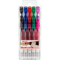Długopis żelowy e-2185 EDDING, 0,7 mm, 5 szt., mix kolorów, Żelopisy, Artykuły do pisania i korygowania