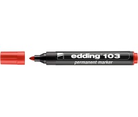 Marker permanentny e-103 EDDING, czerwony, Markery, Artykuły do pisania i korygowania