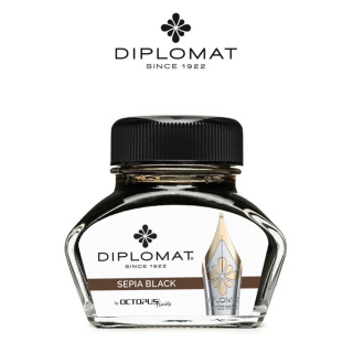 Atrament do piór wiecznych DIPLOMAT, w kałamarzu, 30 ml, czarny sepia, Pióra, Artykuły do pisania i korygowania