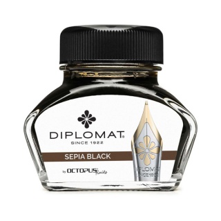 Atrament do piór wiecznych DIPLOMAT, w kałamarzu, 30 ml, czarny sepia, Pióra, Artykuły do pisania i korygowania