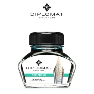 Atrament do piór wiecznych DIPLOMAT, w kałamarzu, 30 ml, karaibski turkus, Pióra, Artykuły do pisania i korygowania