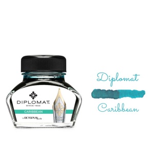 Atrament do piór wiecznych DIPLOMAT, w kałamarzu, 30 ml, karaibski turkus, Pióra, Artykuły do pisania i korygowania