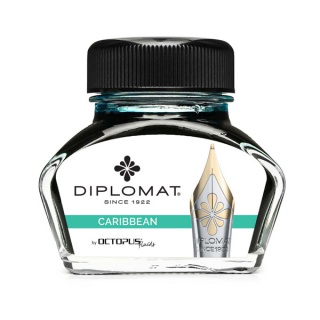 Atrament do piór wiecznych DIPLOMAT, w kałamarzu, 30 ml, karaibski turkus, Pióra, Artykuły do pisania i korygowania