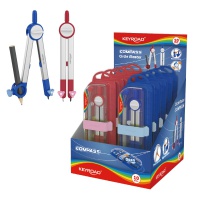 Compass KEYROAD Circle Master, metal, case with safety block, hanger, color mix, Rulers, Set Squares, Protractors, School supplies