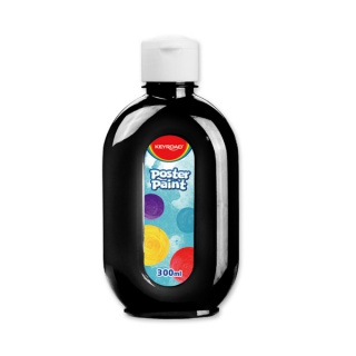 Farba plakatowa KEYROAD, 300ml, butelka, czarna, Plastyka, Artykuły szkolne