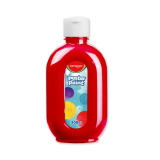 Farba plakatowa KEYROAD, 300ml, butelka, czerwona, Plastyka, Artykuły szkolne