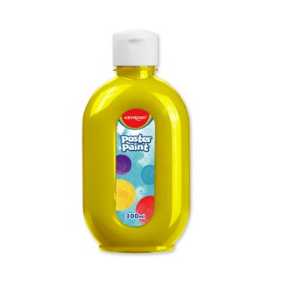 Farba plakatowa KEYROAD, 300ml, butelka, żółta, Plastyka, Artykuły szkolne