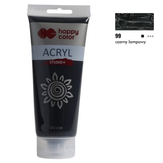 FARBA AKRYLOWA STUDIO 200ML H.COLOR CZARNY LAMPOWY, Podkategoria, Kategoria