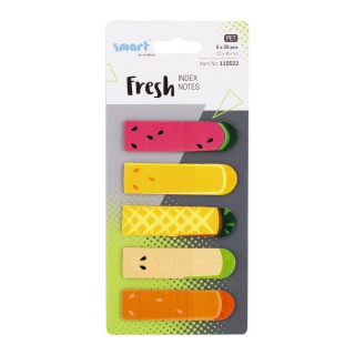 ZAKŁADKI INDEK.SMART PET FRESH 12x45mm.5x25 OWOCE, Zakładki indeksujące, Galanteria papiernicza