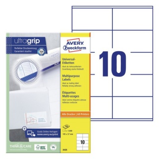 ETYKIETY UNIWERSALNE 105x57mm.100ark. AVERY ZWECKFORM, Etykiety samoprzylepne i inne, Galanteria papiernicza
