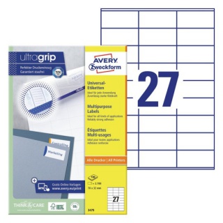 ETYKIETY UNIWERSALNE 70x32mm.100ark. AVERY ZWECKFORM, Etykiety samoprzylepne i inne, Galanteria papiernicza