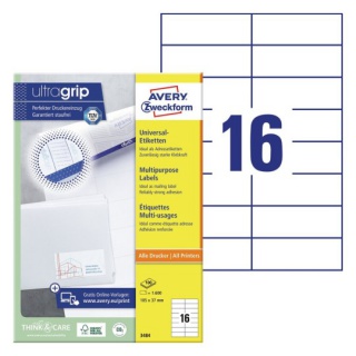 ETYKIETY UNIWERSALNE 105x37mm.100ark. AVERY ZWECKFORM, Etykiety samoprzylepne i inne, Galanteria papiernicza