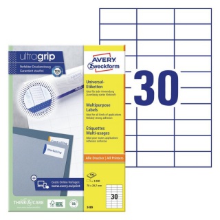 ETYKIETY UNIWERSALNE 70x29,7mm.100ark. AVERY ZWECKFORM, Etykiety samoprzylepne i inne, Galanteria papiernicza