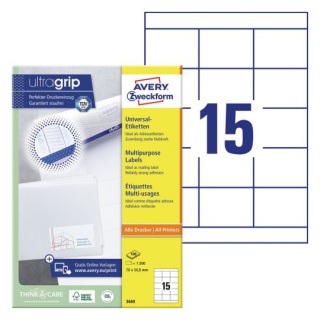 ETYKIETY UNIWERSALNE 70x50,8mm.100ark. AVERY ZWECKFORM, Etykiety samoprzylepne i inne, Galanteria papiernicza