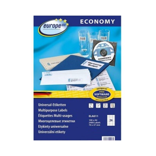 ETYKIETY UNIWERSALNE EUROPE A4 70x37mm.100ark. AVERY ZWECKFORM, Etykiety samoprzylepne i inne, Galanteria papiernicza