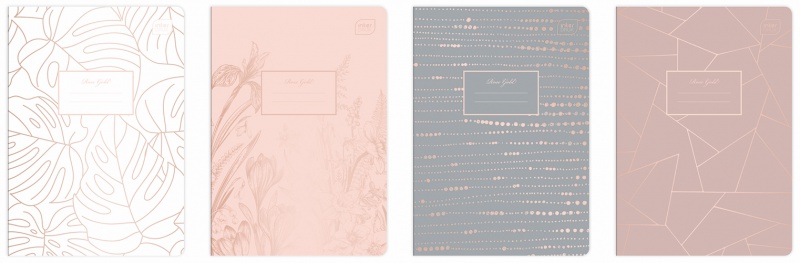 ZESZYT A5 60K.KRATKA METALLIC ROSE GOLD /10/, Podkategoria, Kategoria
