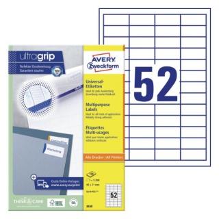 ETYKIETY ZF 48X21 A4 100ARK.UNIWERSALNE AVERY ZWECKFORM, Etykiety samoprzylepne i inne, Galanteria papiernicza