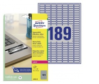 ETYKIETY ZF 25,4X10 20ARK.SREBRNE ZNAMIONOWE AVERY ZWECKFORM, Etykiety samoprzylepne i inne, Galanteria papiernicza
