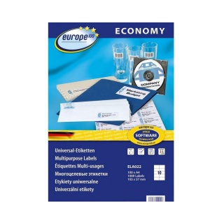 ETYKIETY UNIWERSALNE EUROPE A4 105x57mm.100ark. AVERY ZWECKFORM, Etykiety samoprzylepne i inne, Galanteria papiernicza