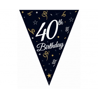 GIRLANDA PAPIER.BEAUTY&CHARM Z FLAGAMI "40" 270CM., Podkategoria, Kategoria