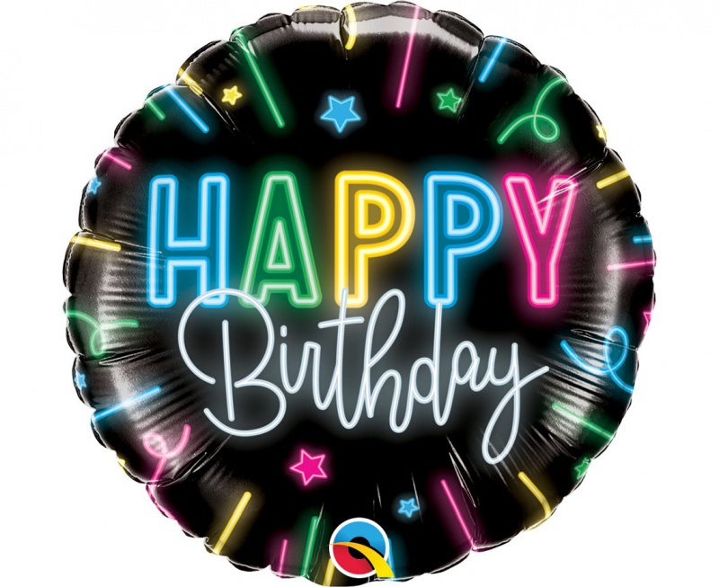 BALON FOLIOWY 18" QL RND HAPPY BIRTHDAY NEON.NAPIS, Podkategoria, Kategoria