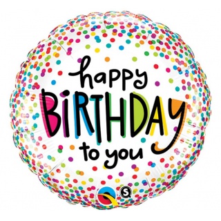 BALON FOLIOWY 18" QL CIR HAPPY BIRTH.POSYP.GROSZK., Podkategoria, Kategoria