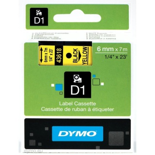 TAŚMA DO DRUK. D1 6mm/7m CZARNY/ŻÓŁTY S0720790, Podkategoria, Kategoria