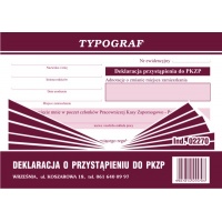 Deklaracja przystąpienia do PKZP, A6, TYPOGRAF, 02270, offsetowy, Kadry i płace, Druki akcydensowe