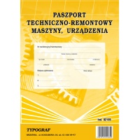 Paszport techniczno-remontowy maszyny / urządzenia, A4, TYPOGRAF, 02185, offsetowy, Pozostałe, Druki akcydensowe