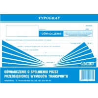 Oświadczenie o spełnieniu przez przedsiębiorcę wymogów transportu 1 +1, A5, TYPOGRAF, 01170, Transportowe, Druki akcydensowe