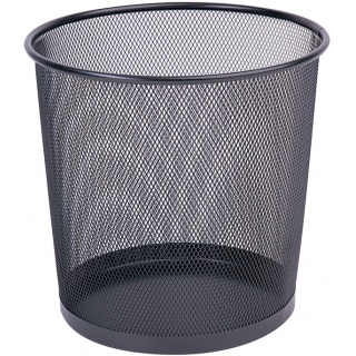 Kosz na śmieci Q-CONNECT Office Set, metalowy, 12l, czarny, Kosze metal, Wyposażenie biura