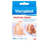 Universal plaster, VISCOPLAST, for sensitive skin, 24 pcs