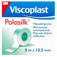 Przylepiec jedwabny VISCOPLAST Polosilk, 12,5mmx5m, 24szt., biały