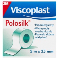 Plaster roll, VISCOPLAST Polosilk, silk, 25mmx5m, 12 pcs, white