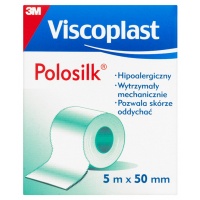Plaster roll, VISCOPLAST Polosilk, silk, 50mmx5m, 6 pcs, white