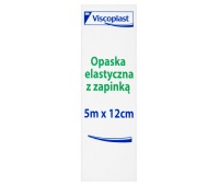 Opaska elastyczna z zapinką VISCOPLAST, 12cmx5m, Plastry, apteczki, Artykuły higieniczne i dozowniki