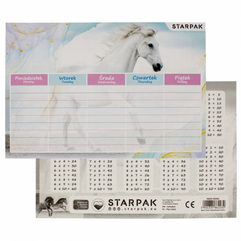 PLAN LEKCJI + TABL. MNOŻ. A5 HORSES N /25/, Podkategoria, Kategoria