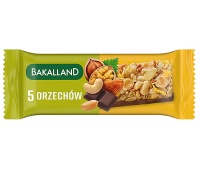 Baton zbożowy Ba!, 5 orzech&oacute;w, Bakalland, 40g, Przekąski, Artykuły spożywcze
